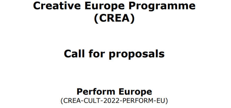 “Παραστατική” Ευρώπη (CREA-CULT-2022-PERFORM-EU) – Προθεσμία 8/11/2022